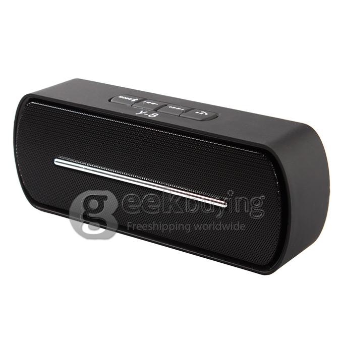 Y8 New Mini Sound Bluetooth Speaker with USB Disk TF Card Slot FM Handsfree - Black