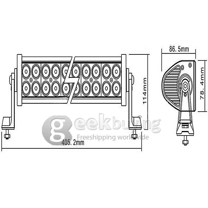 DC 10-30V 72W 6000K 24-Epistar LED IP67 Waterproof Car Off-road Light Bar Lamp