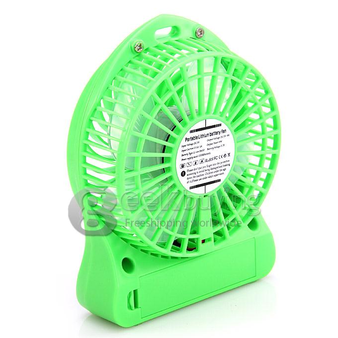 Super Big Wind Portable 3 Gears USB / Batery Fan with 2200mAh 16850 Lithium Battery Working Time 7.5 Hours - Green