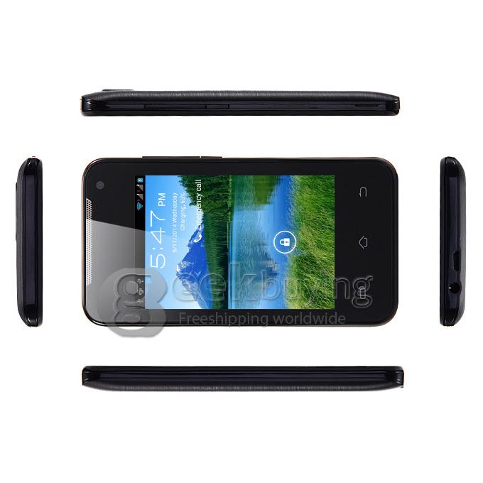 H-mobile F1 MTK6572 Dual Core 1.0GHz Smartphone 3.5Inch 2.0MP Android 4.2 OS Bluetooth WIFI with Leather Sheath - Black