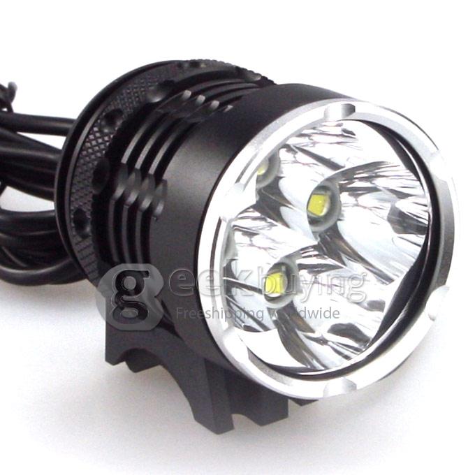 Dark Knight K4P Cree 4×T6 4800LM Bicycle Lighting & Head Lighting & Sport LED Flashlight with Battery Pack - Black + Silver