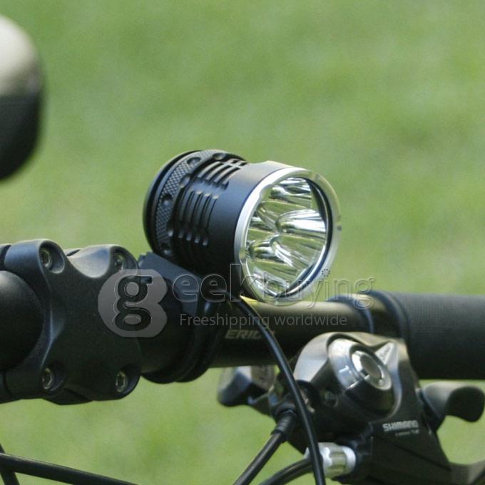 Dark Knight K4P Cree 4×T6 4800LM Bicycle Lighting & Head Lighting & Sport LED Flashlight with Battery Pack - Black + Silver