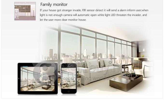ESCAM QD320 H.264 720P Dual Stream 3.6MM Day / Night Waterproof IP Camera Support Motion Detection