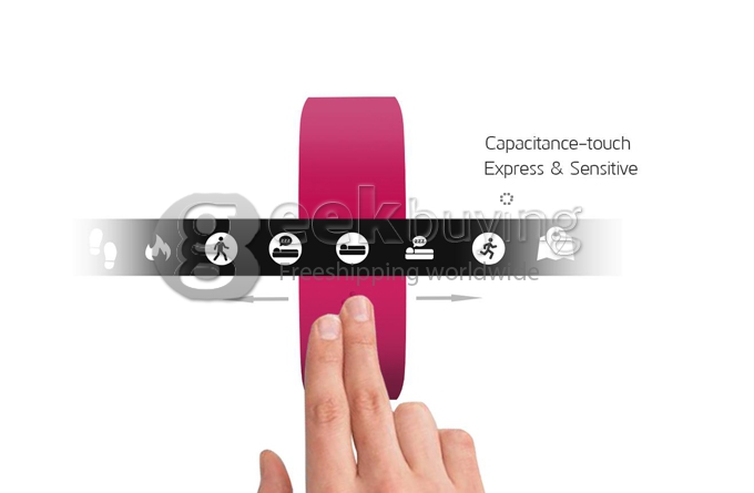 Digicare ERI Bluetooth 4.0 Smart Bracelet Wristband IP67 Heart Rate Monitor Smartband Thermometer Fitness Tracker - Rose Red