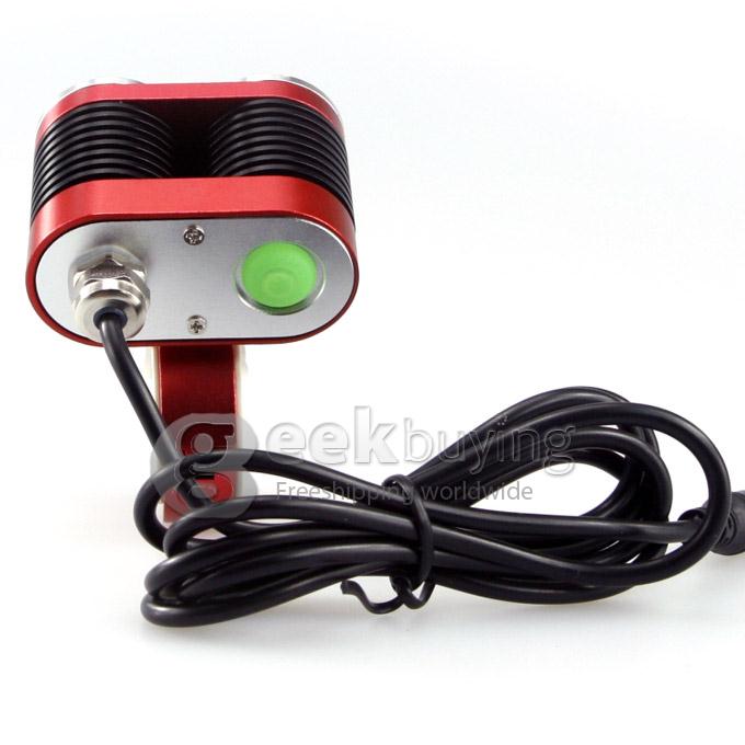 Dark Knight K2C Cree T6 x 2 2400LM Bicycle Lighting Outdoor LED Flashlight with Battery Pack - Red