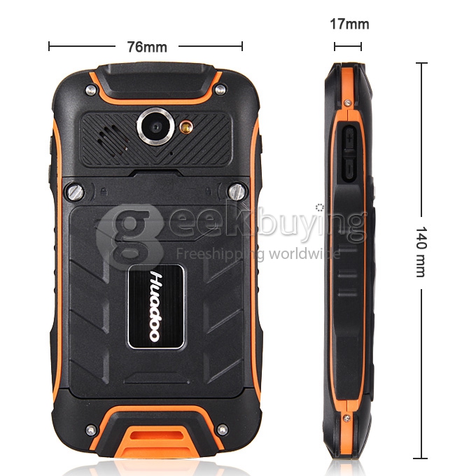 Huadoo V3 IP68 Waterproof MTK6582 Quad Core 1.3GHz Smartphone 4.0 Inch Android 4.4 1GB RAM 8GB ROM 8.0MP 3G GPS - Orange