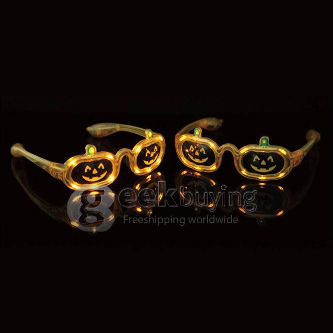 Halloween Hallowmas Party Costume Ball Pumpkin Stytle 3 Mode LED Light Sunglasses Decorative Item