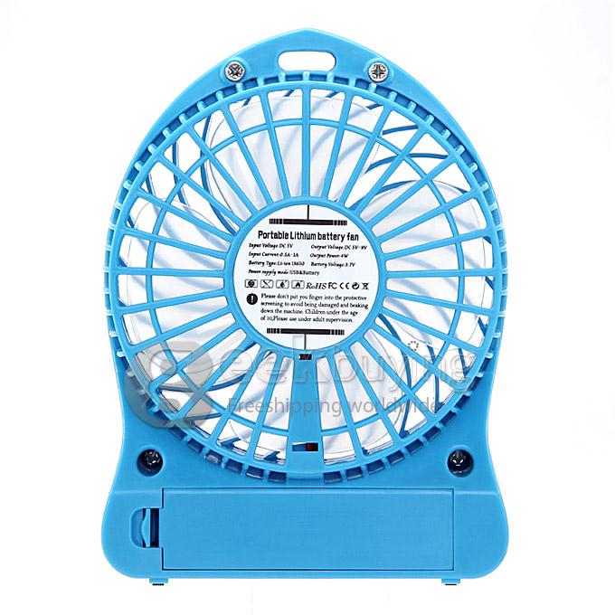 Super Big Wind Portable 3 Gears USB / Batery Fan with 2200mAh 16850 Lithium Battery Working Time 7.5 Hours - Blue
