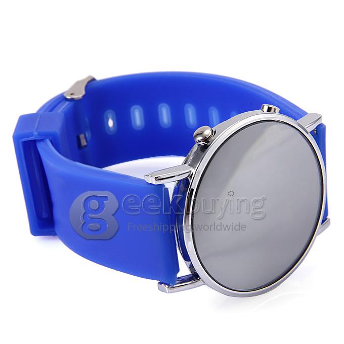Fashion Unisex Colorful Silicone Strap LED Digital Wrist Watch - Blue