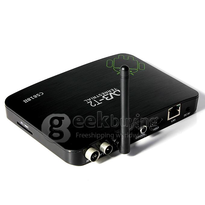 CS818II Amlogic 8726-MX Dual Core 1.5GHz Android 4.2 Mini TV Box HDMI HDD Player 1G/8G WIFI FHD 1080P DVB-T DVB-T2 DLNA Miracast - Black