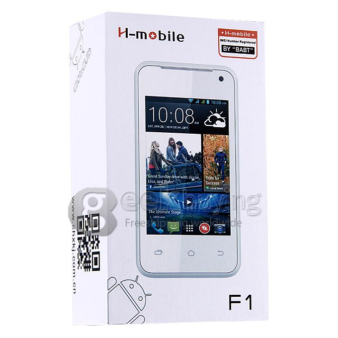 H-mobile F1 MTK6572 Dual Core 1.0GHz Smartphone 3.5Inch 2.0MP Android 4.2 OS Bluetooth WIFI with Leather Sheath - White