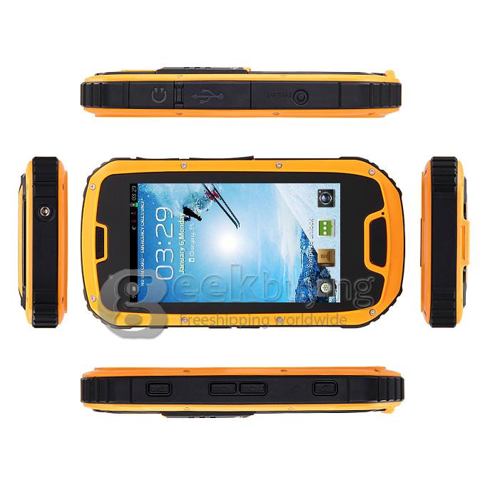 W63/S09 MTK6589 Quad Core 1.2Gzh Android 4.2 Smartphone 1GB RAM 4GB ROM Waterproof Dustproof Shockproof 3G/GPS - Yellow