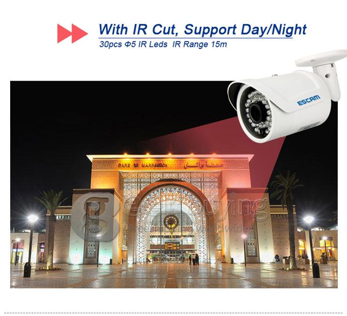 ESCAM QD310 HD 720P P2P Dome IP Camera ONIVF Home Security Surveillance CCTV Smart Phone View 24pcs IR LEDs