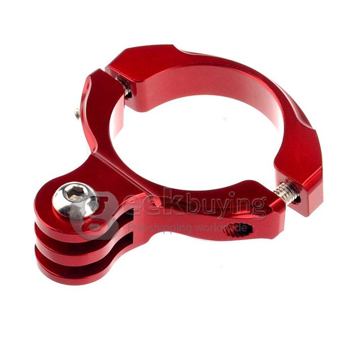 Bike Aluminum 31.8mm Round Handlebar Bar Standard Mount for GoPro HD 1 2 3 4 SJ4000 - Red