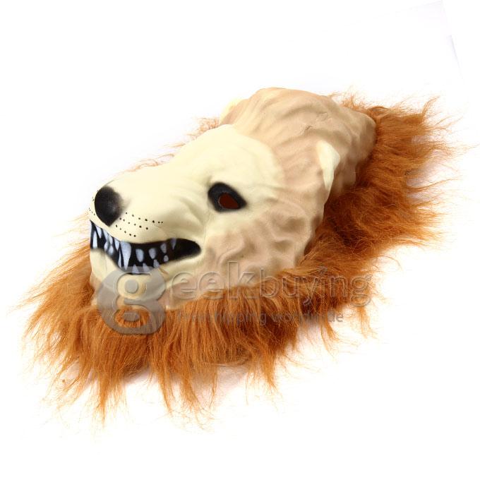 Halloween Themed Soft EVA Lion Mask Trick Toy Horror Props for Fancy Ball and Parties - Yellow