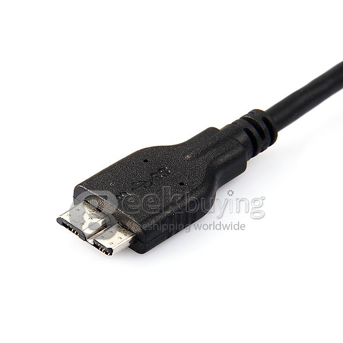 90 Degrees USB 3.0 Male to Micro B USB 3.0 Cable OD=4MM L=6CM - Black