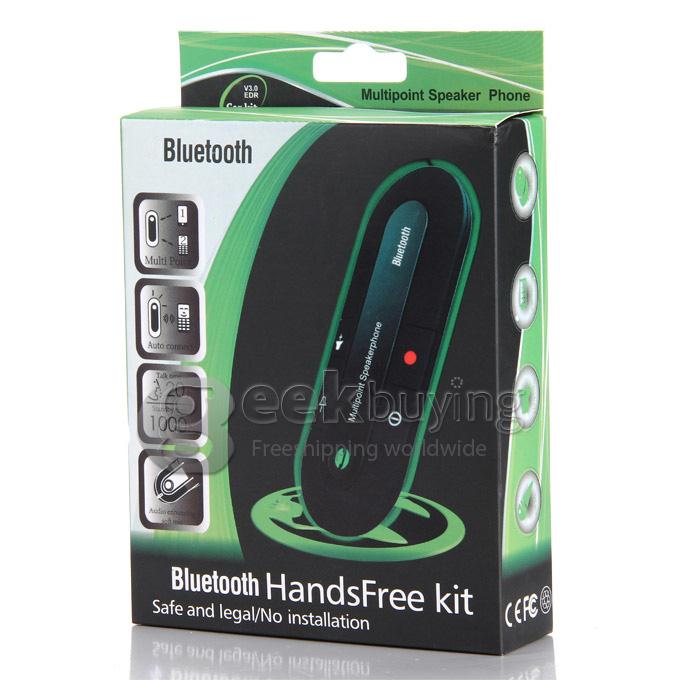 Universal Bluetooth V3.0 Wireless Handsfree Speaker Phone Speaker with Car Charger Kit - Black + Red