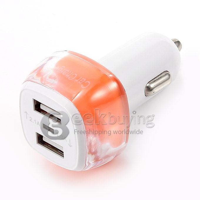 ES-01 Universal 3.1A Dual USB 2 Port Car Charger Adapter for iPhone 6 Plus Samsung Galaxy Cellphone Table GPS - Orange