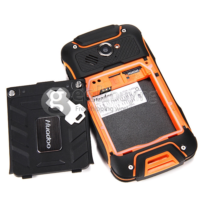 Huadoo V3 IP68 Waterproof MTK6582 Quad Core 1.3GHz Smartphone 4.0 Inch Android 4.4 1GB RAM 8GB ROM 8.0MP 3G GPS - Orange