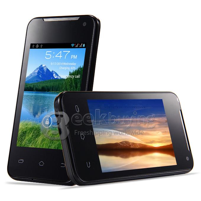 H-mobile F1 MTK6572 Dual Core 1.0GHz Smartphone 3.5Inch 2.0MP Android 4.2 OS Bluetooth WIFI with Leather Sheath - Black