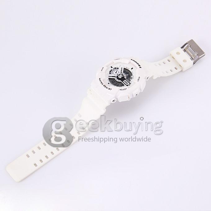SHHORS SH-692B Unisex Fashion Sport Analog-Digital Quartz Wrist Watch - White