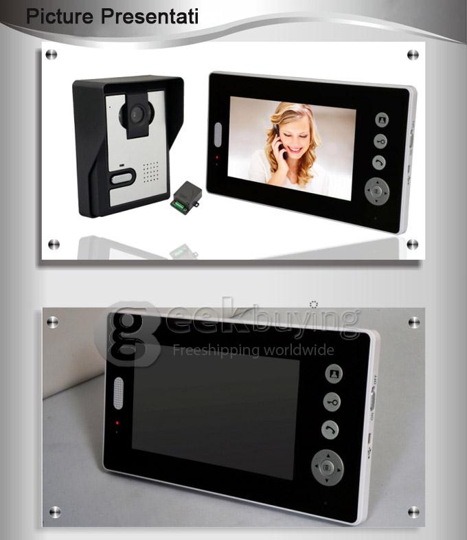712GA 7 Inch TFT 2.4GHz Digital Wireless Video Door Phone 16 Chord Melodies Hands-free Talk Wireless Unlock