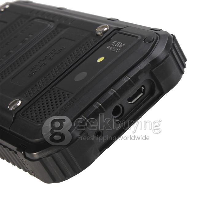 A8 MTK6572W Dual Core 1.2Gzh Smartphone 4.0 Inch Andriod 4.2.2 OS Waterproof Phone 5.0MP IP68 3G/GPS - Black
