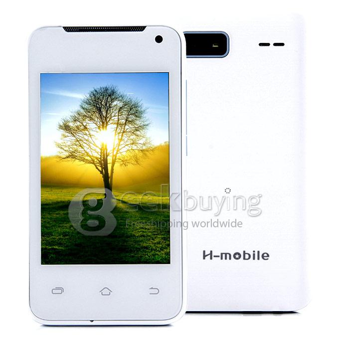 H-mobile F1 MTK6572 Dual Core 1.0GHz Smartphone 3.5Inch 2.0MP Android 4.2 OS Bluetooth WIFI with Leather Sheath - White