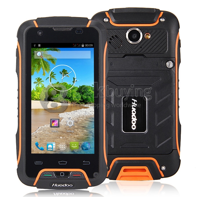 Huadoo V3 IP68 Waterproof MTK6582 Quad Core 1.3GHz Smartphone 4.0 Inch Android 4.4 1GB RAM 8GB ROM 8.0MP 3G GPS - Orange