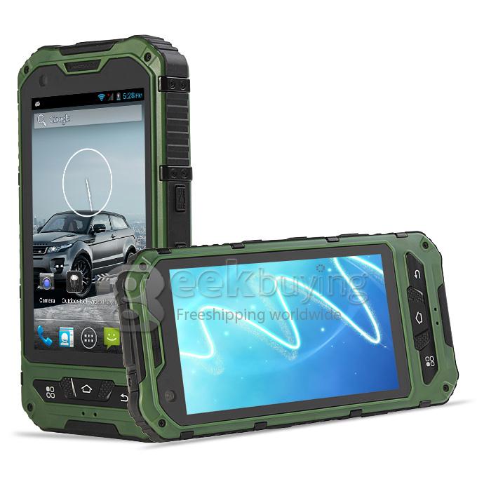 A8 MTK6572W Dual Core 1.2Gzh Smartphone 4.0 Inch Andriod 4.2.2 OS Waterproof Phone 5.0MP IP68 3G/GPS - Green