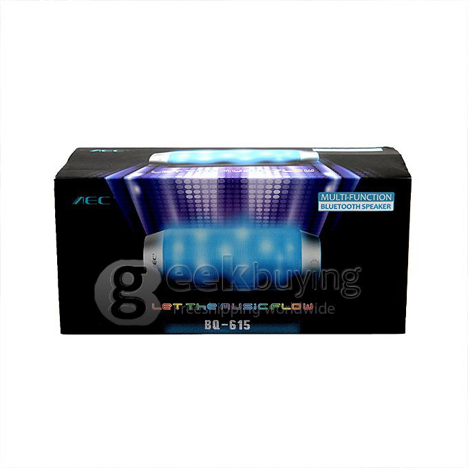 AEC BQ-615 Portable Super Stereo Bass Bluetooth Speakers Subwoofer with Colorful Light Outdoor Handsfree Call - Black