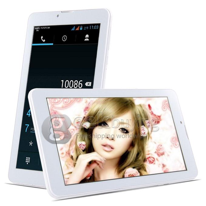 PX702 MTK8312 7 Inch 3G Phone Call Tablet PC Android 4.4 OS 4GB ROM GPS Bluetooth Phablet - Aubergine+White