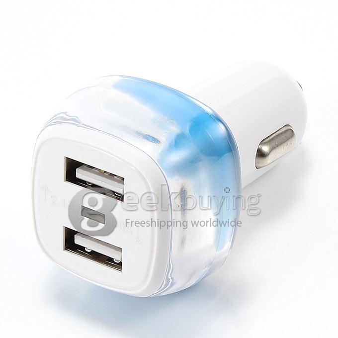 ES-01 Universal 3.1A Dual USB 2 Port Car Charger Adapter for iPhone 6 Plus Samsung Galaxy Cellphone Table GPS - Blue