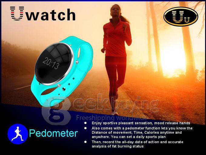 Uwatch Uu Waterproof Smart Bluetooth Watch Pedometer Multimedia Anti-lost Remote Capture for Voice Calls - Blue