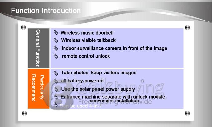 712GA 7 Inch TFT 2.4GHz Digital Wireless Video Door Phone 16 Chord Melodies Hands-free Talk Wireless Unlock