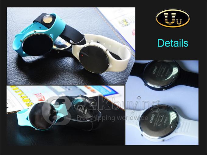 Uwatch Uu Waterproof Smart Bluetooth Watch Pedometer Multimedia Anti-lost Remote Capture for Voice Calls - White