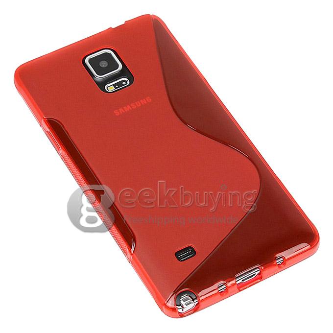 New S-Line TPU Case Fashion Design Cover for Samsung Galaxy Note 4 N9100 - Red