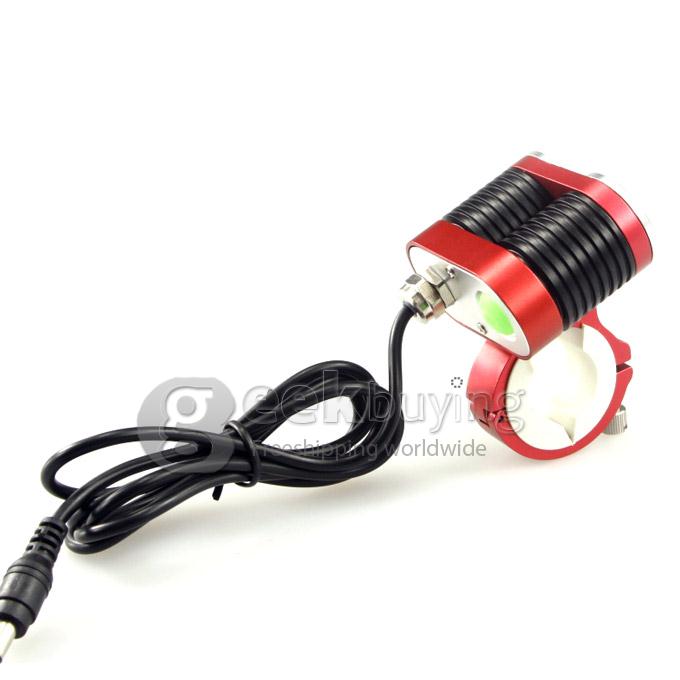 Dark Knight K2C Cree T6 x 2 2400LM Bicycle Lighting Outdoor LED Flashlight with Battery Pack - Red