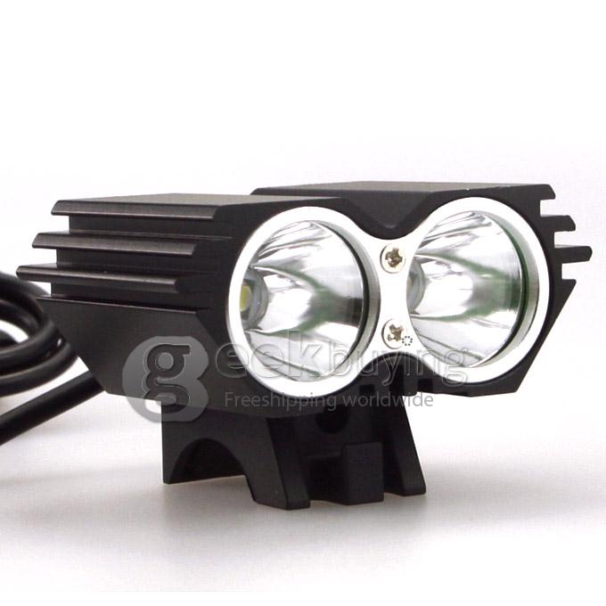 Dark Knight K2D Cree 2 x T6 2400LM Bicycle Lighting Outdoor LED Flashlight - Black
