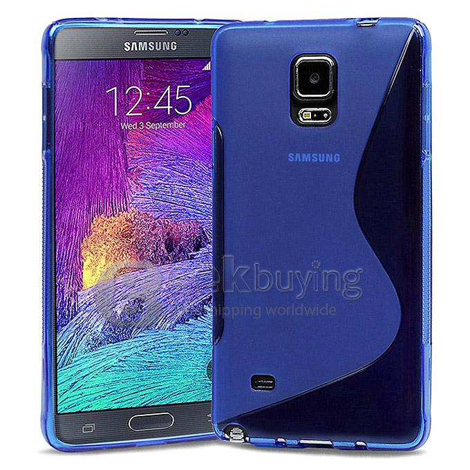 New S-Line TPU Case Fashion Design Cover for Samsung Galaxy Note 4 N9100 - Blue