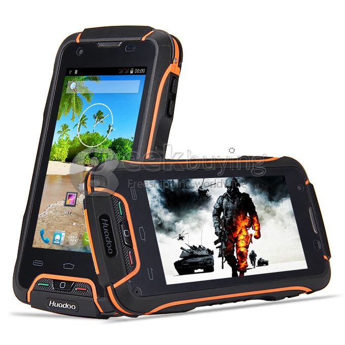 Huadoo V3 IP68 Waterproof MTK6582 Quad Core 1.3GHz Smartphone 4.0 Inch Android 4.4 1GB RAM 8GB ROM 8.0MP 3G GPS - Orange