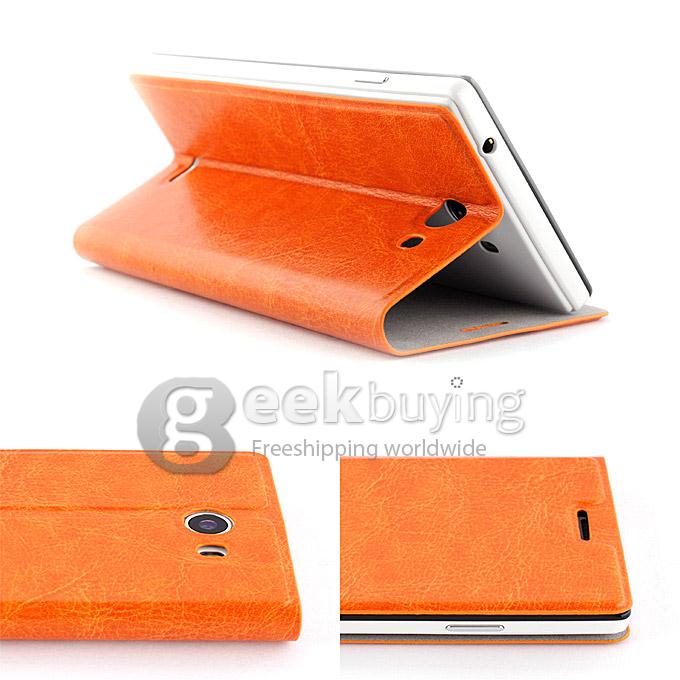 Flip PU Leather Cover Case for iocean X7S-T/X7 HD - Orange
