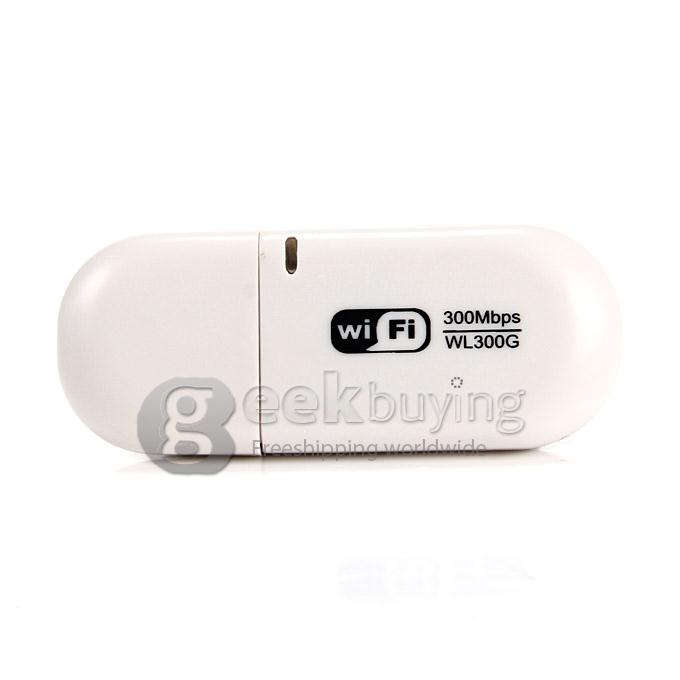 IEEE 802.11 b/g/n 2.4GHz USB 2.0 300Mbps High Speed Wireless WiFi Adapter Dongle for PC Laptop - White
