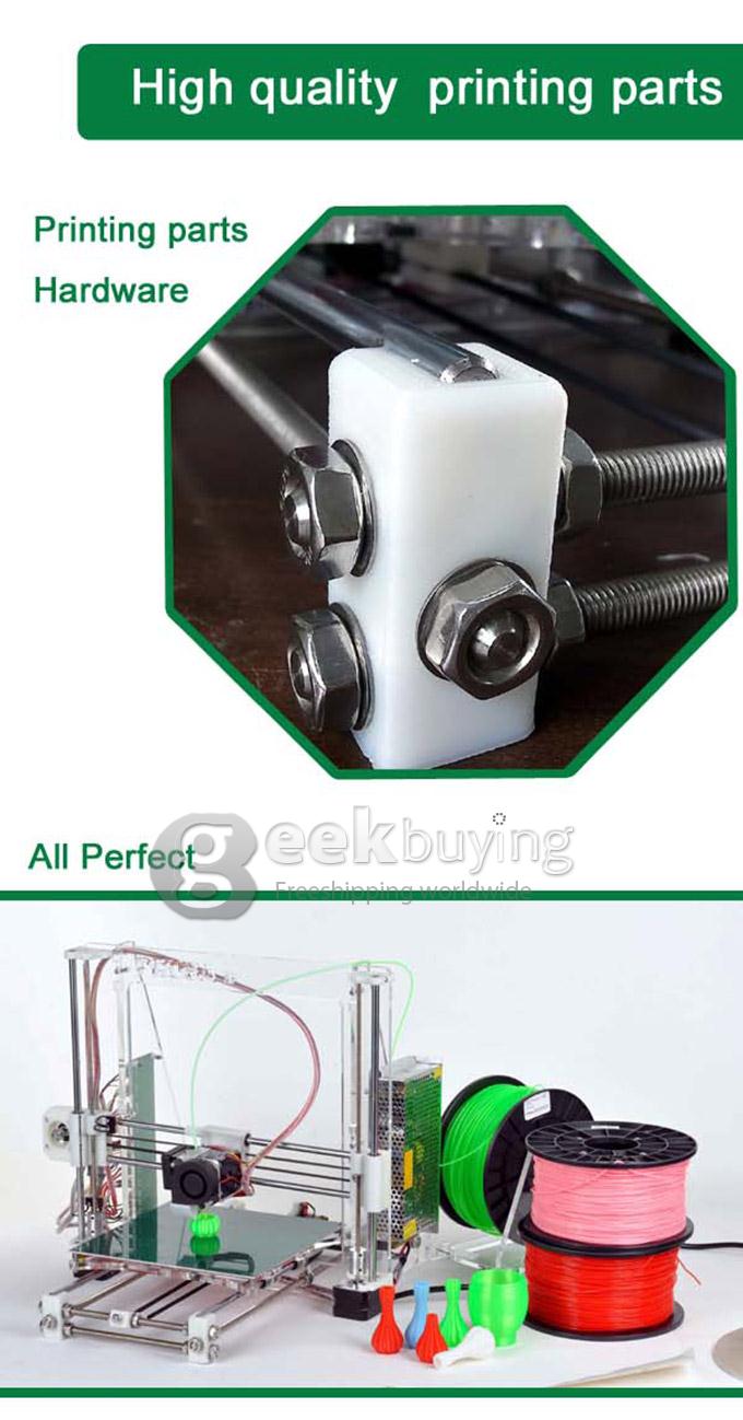 Heacent Reprap Prusa i3 3D Printer DIY Full Assembly Kit (0.3mm Nozzle / 1.75mm Filament) US Plug