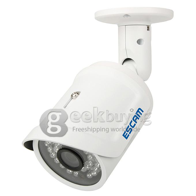 ESCAM QD320 H.264 720P Dual Stream 3.6MM Day / Night Waterproof IP Camera Support Motion Detection