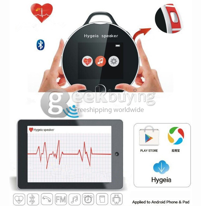 Hygeia Speaker Portable Touch Screen Smart Bluetooth Speaker with Heart Rate Health Detection