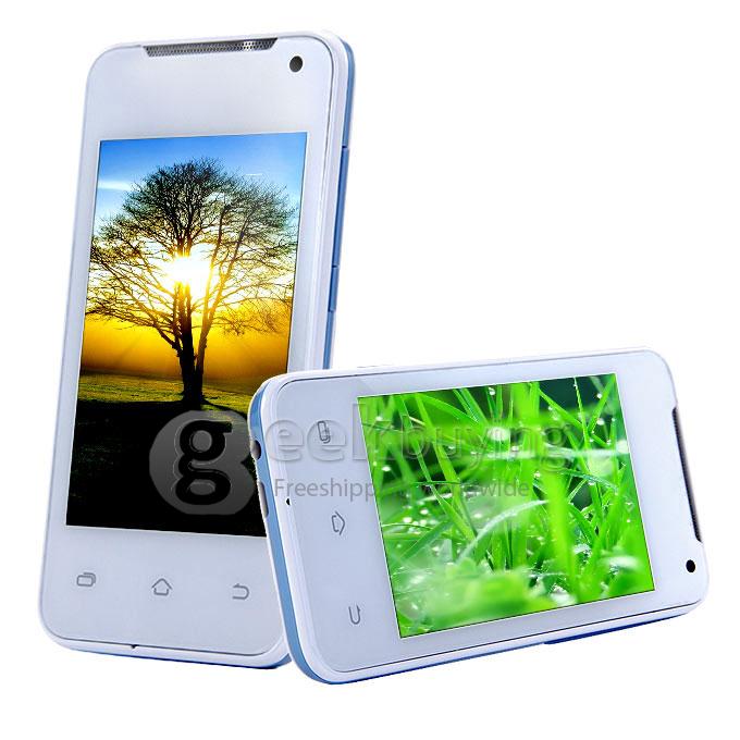 H-mobile F1 MTK6572 Dual Core 1.0GHz Smartphone 3.5Inch 2.0MP Android 4.2 OS Bluetooth WIFI with Leather Sheath - White