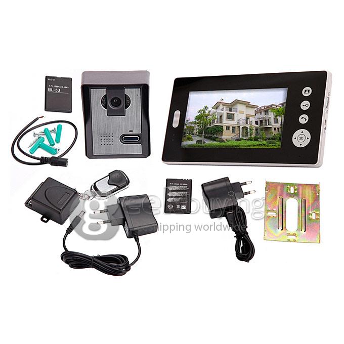 712GA 7 Inch TFT 2.4GHz Digital Wireless Video Door Phone 16 Chord Melodies Hands-free Talk Wireless Unlock
