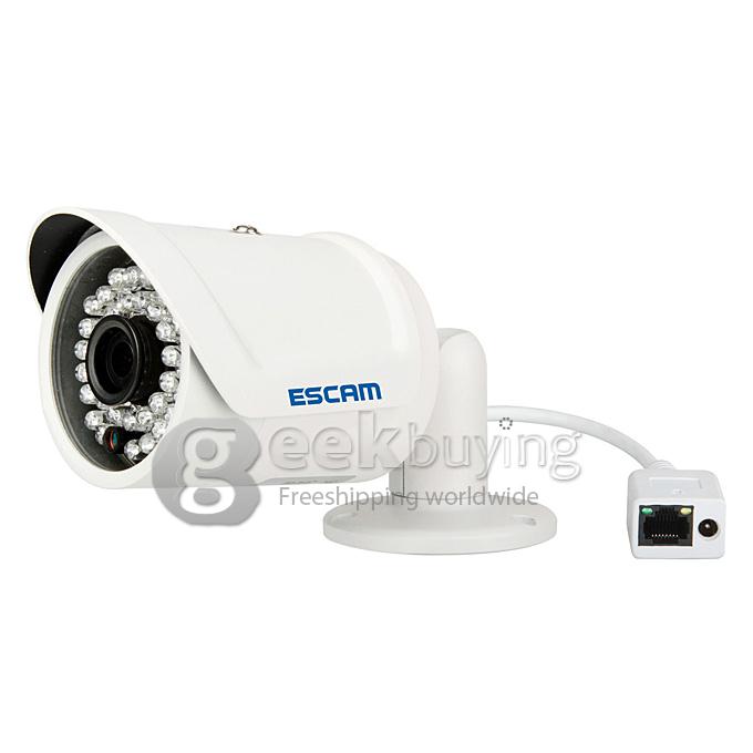 ESCAM QD320 H.264 720P Dual Stream 3.6MM Day / Night Waterproof IP Camera Support Motion Detection