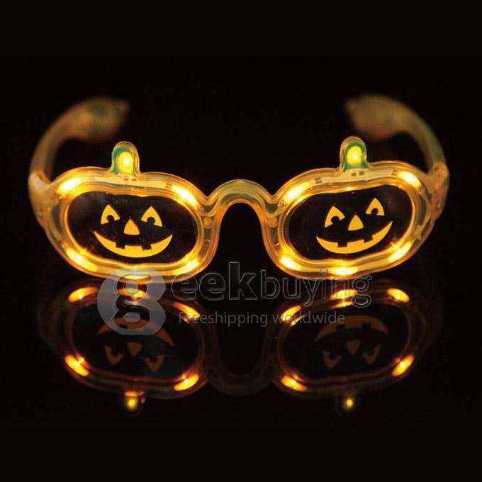 Halloween Hallowmas Party Costume Ball Pumpkin Stytle 3 Mode LED Light Sunglasses Decorative Item